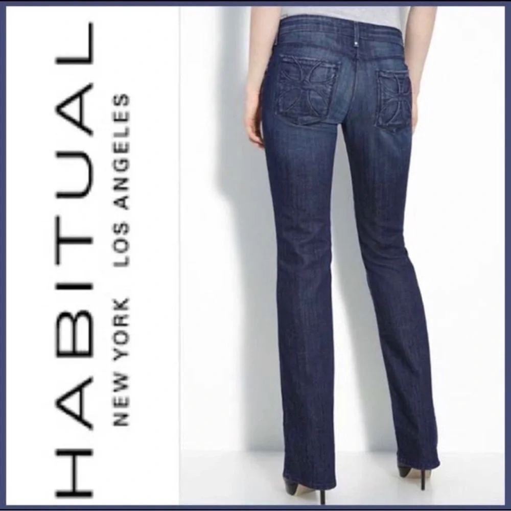 Tory Burch Blue Jeans Habitual Collab Dark Wash Boot Cut